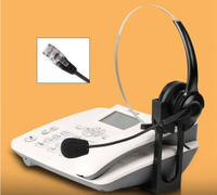 話務耳機 頭戴式耳麥 電話耳機 頭戴帶麥降噪話務員水晶頭座機電話機耳機電銷客服呼叫中心耳麥『wl11120』
