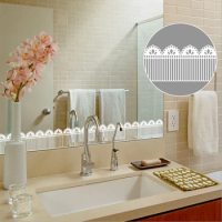 White Lace Wallpaper Borders Glass Door Decor Waist Line Kitchen Stickers Diy Window Bathroom Adhesive Mirror Sticker Ez080