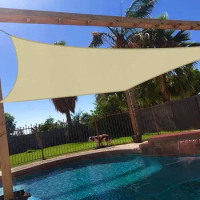 16' x 20' Sun Shade Sail Rectangle Outdoor Canopy Cover UV Block for Backyard Porch Pergola Deck Garden Patio (Beige)