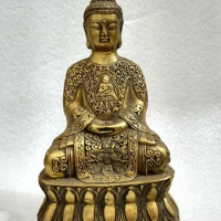 Brass pure copper Buddha ornaments copper Buddha statue Sakyamuni Buddha bronze statue small craft gifts home accessories