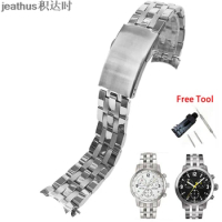 Jeathus Watchband Stainless Steel Bracelet Replacement for Tissot 1853 PRC200 T461 T014 T17 Solid Steel Strap 19 20mm Watch Band
