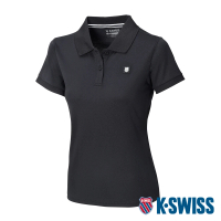K-SWISS 涼感排汗POLO衫 Active Solid Polo-女-黑(198243-008)