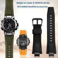 For Casio MTG-B3000 stainless steel adapter Quick release MTG B3000 modified cowhide leather men's nylon watch strap accessories