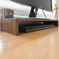 電腦增高架 黑桃木顯示器增高架電腦屏幕抬高架電視墊高底座實木架木板
