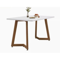 簡約V字方形餐桌(原木白)(尺寸:120*60CM)