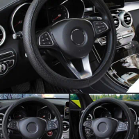 Car Steering Wheel Cover Leather Covers For Fiat Grande Punto Tipo Doblo Bravo 2 Panda Linea Freemont Ducato Styling Accessories