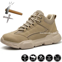 Puncture-Proof Work Shoes Men Women Safety Shoes With Steel Toe Work Sneakers Lightweight Indestructible Work Safety Boots Male