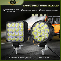 [Meta] Lampu Kerja LED 48W kanggo Mobil, Lampu Sorot LED Bunder/Kotak, 12V - Sorot Tinggi, Jarak Jau