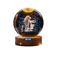 【微糖嚴選】星座水晶球小夜燈(*1入 底座尺寸 約6 CM 圓球直徑 6CM)