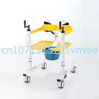 Adjustable Folding Lightweight Portable Medical Commode Toilet Move Wheelchair Patient Lift Transfer Chair with Wheel