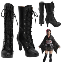 FF7 Rebirth Tifa Lockhart Cosplay Black Shoes Boots Anime Game Final Fantasy VII Cosplay Disguise Accessories Women Prop