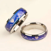 Fashion Jewelry Women Men Emotion Feeling Changing Color Mood Temperature Couple Ring