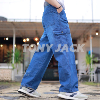 Tony Jack Cargo Pants Heritage Blue - Celana Cargo Loose Jeans Pria Baggy Fit