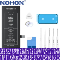 NOHON Battery For iPhone SE3 2018mAh SE 3 2 8 6 6S Plus 7 5 5S 13 Mini 12 Pro Max 11 XS Max XS XR X iPhone8 iPhone13 Bateria