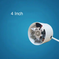 4 Inch Inline Duct Fan Air Ventilator Metal Pipe Ventilation Exhaust Fan Mini Extractor Bathroom Toilet Wall Fan Duct Fan