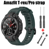 Hot Silicone Band For Huami Amazfit T-rex T Rex pro Strap smart watch bands Connector screw rod adapter pin