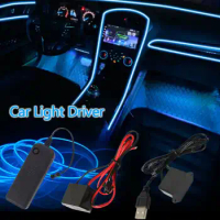 Car Led Strip Light Flexible Neon Light EL Wire Driver Inverter USB Car Ciggrette Plug Adapter Controller
