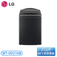 【LG 樂金】 21公斤 AI DDTM蒸氣直驅變頻直立洗衣機 (極光黑) WT-VD21HB