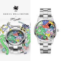 【Daniel Wellington】DW 手錶 Iconic Steven Harrington 36mm限量聯名精鋼錶-極光銀(DW00100734)