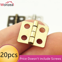 20pcs Mini Heavy Duty Jewelry Chest Gift Wine Wooden Box Case Dollhouse Cabinet Door Small Hinge Furniture Fittings Decoration
