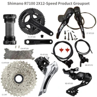 Shimano 105 R7120 R7170 Hydraulic Disc Brakes Groupset 2x12S 24S Speed Road Bike Bicycle 8 Parts