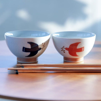 日本製 海鷗日式飯碗 波佐見燒 輕量茶碗  北歐風格 手握煎茶杯 夫妻碗 情侶對碗 送禮 飯碗