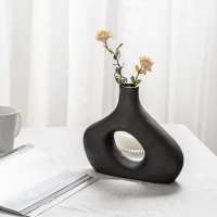 Stoneware Vas Dekorasi Rumah Ukuran Besar Nordic Pot Bunga Kering Kantor Ruang Tamu Kamar Tidur Aksesori Dekorasi Meja