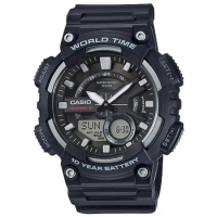 CASIO 電子錶 橡膠錶帶 樹脂玻璃 防水100米 碼表 AEQ-110 ( AEQ-110W-1A )