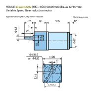 Houle Motor 40W 220V Ac 5Ik Variable Speed Control Motor Gearbox Set
