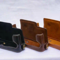 Half PU leather case bag grip cover Buttom for FUJIFILM X-E3 XE3