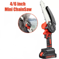4inch/6inch Electric Mini Chain Saws Pruning ChainSaw Cordless Garden Tree Logging Trimming Saw Wood Cutting For Makita 18V