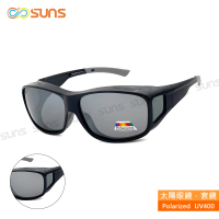 【SUNS】台灣製偏光太陽眼鏡 黑框水銀鏡面 墨鏡 抗UV400/可套鏡(防眩光/遮陽)