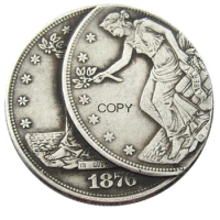 US 1876CC Trade Dollar Two Faces Error Silver Plated Copy Coin