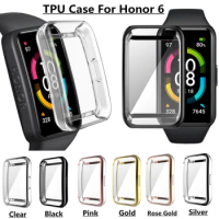 For Honor Band 6 TPU Case Full Cover Plating Bumper Shockproof Protective Case Soft Protector Shell