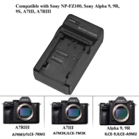 NP-FZ100 Battery Charger for Sony Alpha 1, a1, FX3, FX30, a7C, a7S III, a6600, A7RIII, a7R IIIA, a7R IV, a7R V, a7 III, a7 IV