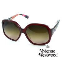 【Vivienne Westwood】英國精品時尚不規則系列造型太陽眼鏡(VW74603-紅)