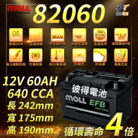 【MOLL】82060 Start-Stop EFB電瓶 高性能 12V 60AH 640CCA 免加水汽車電池 德國製