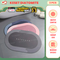 GO - PAKET 3 PCS Keset Kaki Diatomite Anti Slip Keset Serap Air Keset Kamar Mandi Anti Selip Menyera