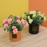 女神母親節禮物粉色康乃馨盆栽假花仿真花擺設帶花瓶家里擺設的花