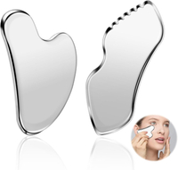 2 Pcs Stainless Steel Scraping Facial Tool for Jawline Sculpting and Decongestive Lymphatic Drainage
