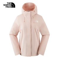 【The North Face 官方旗艦】北面女款粉色防風防潑水連帽外套｜89Y2LK6