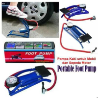 POMPA ANGIN INJAK MANUAL DARURAT FOOT PUMP UNTUK BAN MOBIL SEPEDA DLL