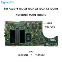 X510UNR MAIN Board For Asus F510U X510UF X510UN X510UAR S5100U S510UN Laptop Motherboard With i5-8250U i7-8550U CPU V2G-GPU DIS
