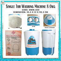 Micromatic MWM850 8.0kg Washing Machine Single Tub