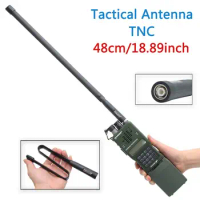 CS Tactical Antenna TNC Connector Dual Band 144/430Mhz Foldable For Walkie Talkie Kenwood TK-378 Harris AN/PRC-152 148 Marantz