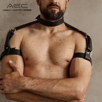 Fetish Gay Clothing for Sex Rave Sexual PULeather Chest Men Harness Belts Adjustable BDSM Gay Body Bondage Cage Harness Lingerie