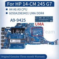 6050A2983401 14 AMD SR FT-4 For HP 14-CM 245 G7 Laptop Mainboard TPN-I132 A4 A6 A9 CPU With FAN Slot DDR4 Notebook Motherboard