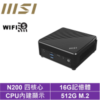 MSI 微星CubiN 四核心{決勝伯爵} 迷你電腦(N200/16G/512G M.2 SSD)