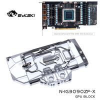 Bykski N-IG3090ZF-X Water Block Use for IGame Battleax RTX 3090 24G/iGame RTX 3080 10G GPU Card / Full Cover Copper Radiator