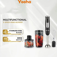 Yooha เครื่องปั่นมือถือ อเนกประสงค์ Hand Blender 4-in-1 450W เครื่องปั่นมือ เครื่องปั่นอาหารสแตนเลส 